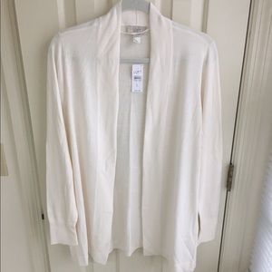 LOFT Outlet Ivory open-front cardigan